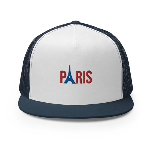 Casquette Trucker, Supporter "Paris" brodé + Tour Eiffel brodée