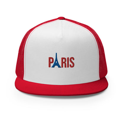 Casquette Trucker, Supporter "Paris" brodé + Tour Eiffel brodée