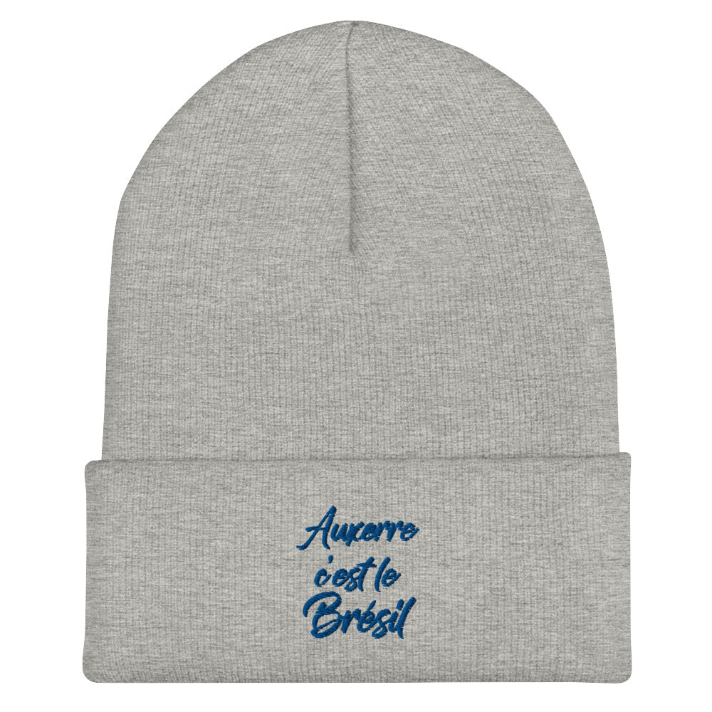 Bonnet à Revers "Auxerre c'est le Brésil" Broderie