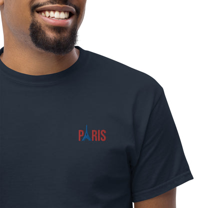 T-shirt "Paris" & Tour Eiffel brodés, supporter Parisien