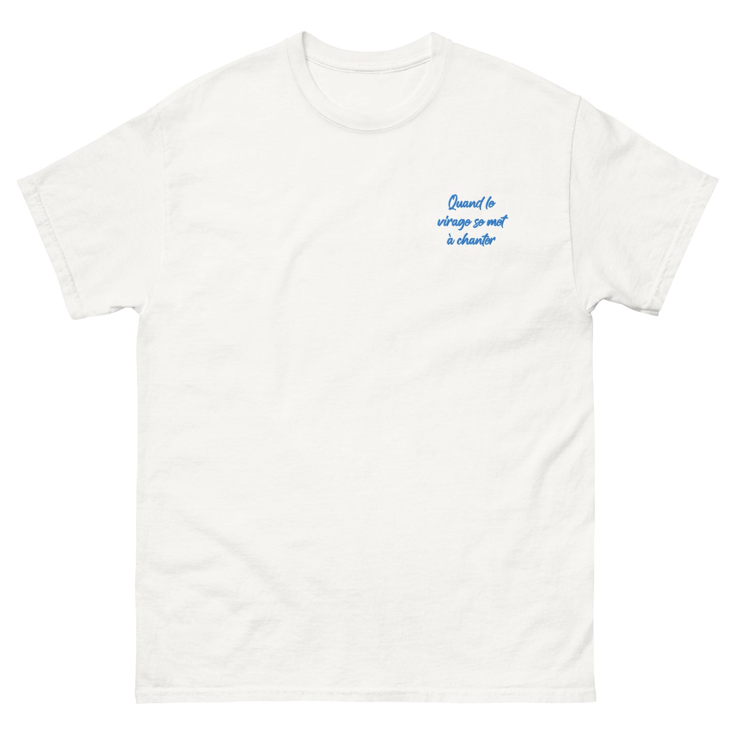 T-shirt Marseille, "Quand le virage se met à chanter" brodé