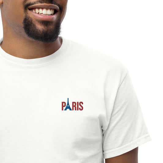 T-shirt "Paris" & Tour Eiffel brodés, supporter Parisien