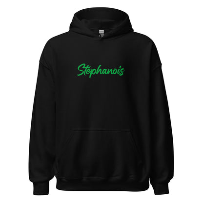 Sweat à capuche "Stéphanois" imprimé vert, supporter Saint-Etienne