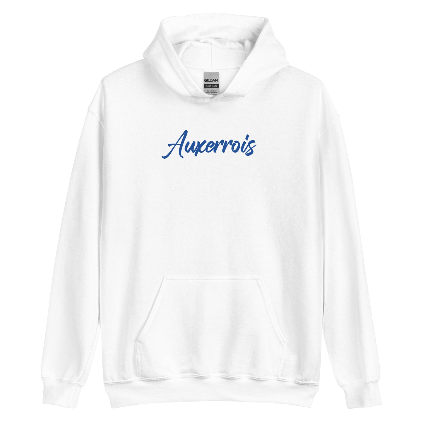 Sweat à capuche "AUXERROIS" imprimé bleu, supporter Auxerre